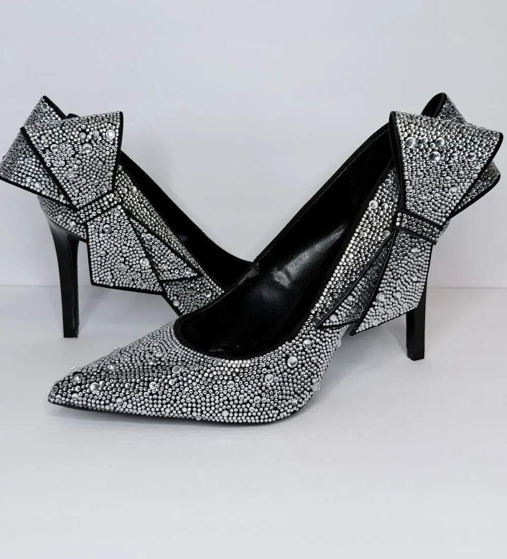 *NEW* INC International Concepts Rhinestons High Heels w/Ribbon Women’s Size 7.5